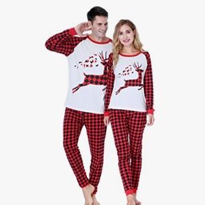 Family PJs Mens Red Christmas Holiday Pajama Sets Loungewear Z.